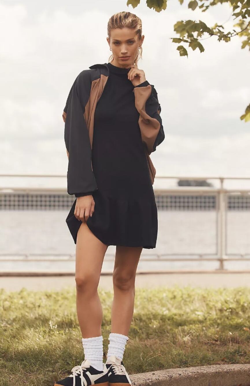 NWT Anthropologie Sundays Black Carbon Mini Dress - Large